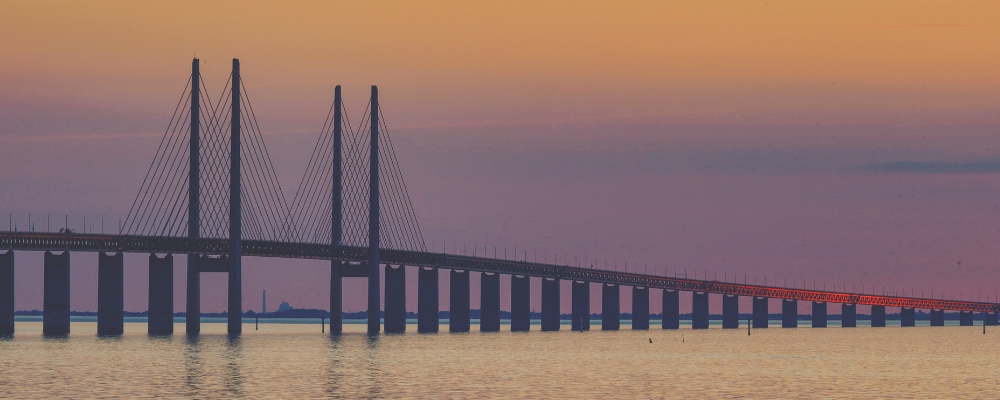 The Oresund Bridge at Sunset